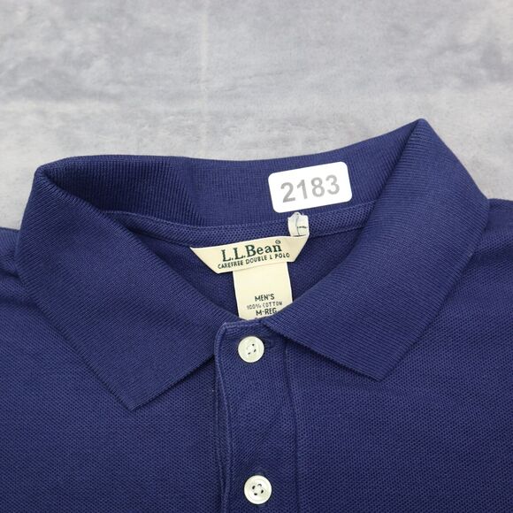 L L Bean Shirt Mens Medium Blue Polo Short Sleeve Collar Neck Tee - Picture 6 of 16